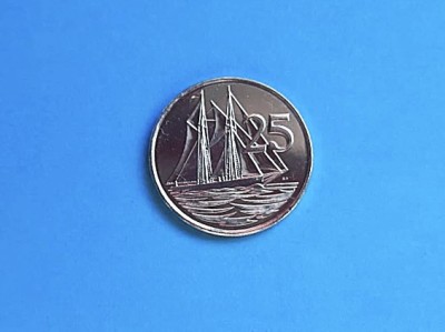 25 Centi 2008 CAYMAN-UNC-luciu de batere foto