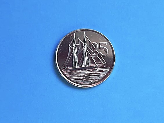 25 Centi 2008 CAYMAN-UNC-luciu de batere