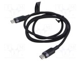 Cablu USB 2.0 USB C VENTION 1m negru nichelat