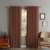 Draperie din catifea cu rejansa transparenta cu ate pentru galerie, Madison, 250x230 cm, densitate 700 g/ml, Spice orange, 1 buc