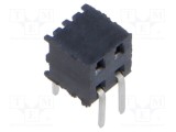 Conector şiruri pini mamă 4 PIN 2mm aurit THT soclu &icirc;n unghi SAMTEC
