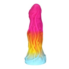 Dildo Fantasy Alien cu Ventuza, Silicon Lichid, Multicolor, 20.3 cm, Guilty Toys