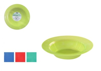 Set 4 farfurii colorate din polipropilena, adanci, 19 cm foto