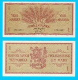 Finlanda (p#98) 1 Markkaa 1963 aUNC+ &#039;Gr&acirc;u&#039; serie: A7046921