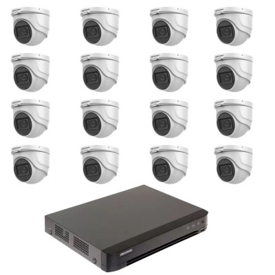 Sistem supraveghere video 16 camere 5MP Hikvision 2.8mm IR 30m, DVR AcuSense 16 canale video SafetyGuard Surveillance foto