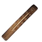 Cumpara ieftin Suport din lemn pentru betisoare parfumate, handmade, model Yin-Yang si stele, suport cenusa pentru aromaterapie si meditatie