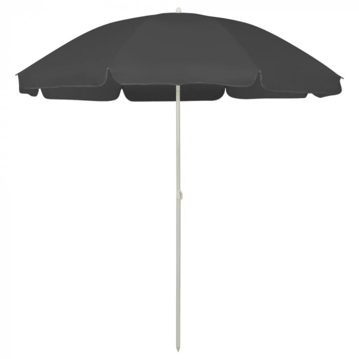vidaXL Umbrelă de soare de plajă, antracit, 240 cm 314706