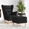 VidaXL Scaun balansoar cu taburet, Negru, material textil 3307999