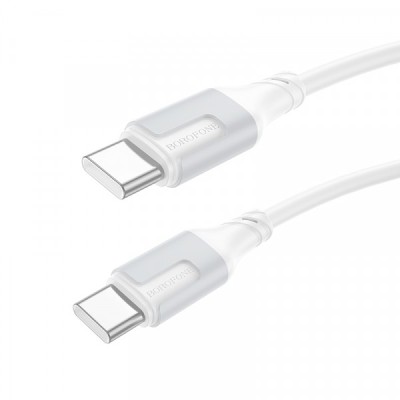 Cablu Date si Incarcare USB-C - USB-C Borofone BX101 Creator, 60W, 1m, Alb foto