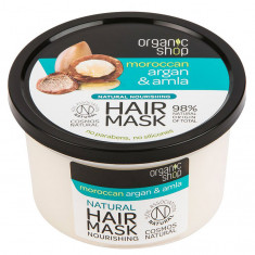 Masca hranitoare pentru par cu Argan Pur Marcoan si Coacaze Indiene, Organic Shop Hair Mask, Ingrediente 98% Naturale, 250 ml foto