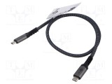 Cablu USB 4.0 USB C 0,5m Goobay negru/gri