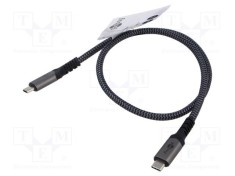 Cablu USB 4.0 USB C 0,5m Goobay negru/gri