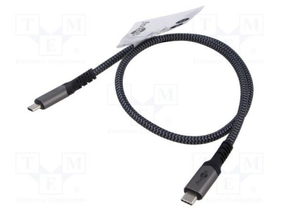 Cablu USB 4.0 USB C 0,5m Goobay negru/gri foto