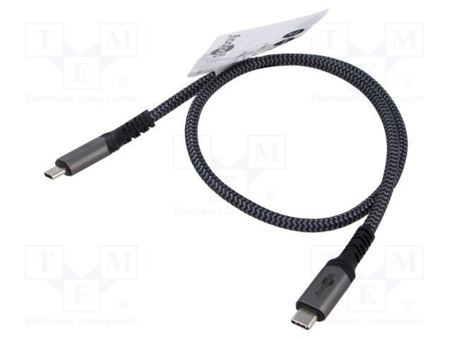 Cablu USB 4.0 USB C 0,5m Goobay negru/gri
