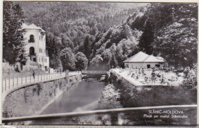 bnk cp Slanic Moldova - Plaja pe malul Slanicului - necirculata foto