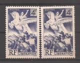 Franta 1945 - Eliberarea Franței, in 2 nuante, MNH