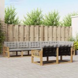 vidaXL Set de canapele de exterior cu pernă 8 pcs Alb și gri deschis 3388801