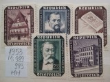 1953- Austria-Mi989-993-Compl.set-MH, Nestampilat