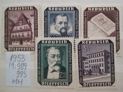 1953- Austria-Mi989-993-Compl.set-MH foto