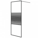 Paravan de duș walk-in negru 80x195 cm sticlă ESG transparentă