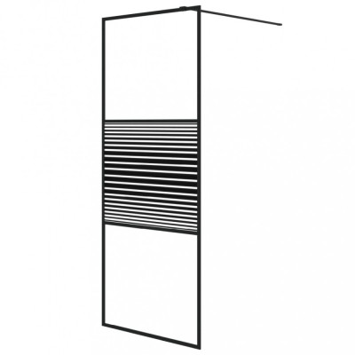 Paravan de duș walk-in negru 80x195 cm sticlă ESG transparentă foto
