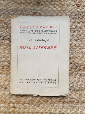 NOTE LITERARE - AL. BADAUTA foto