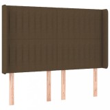 Cumpara ieftin Tablie de pat cu aripioare maro inchis 147x16x118/128 cm textil