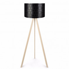 Lampadar PWL-1060, E27 puncte naturale-negre, 38x140 cm