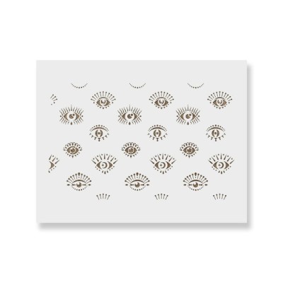Sablon Perete vopsire, tencuiala 900x600x0.7mm Evil Eyes Refolosibil, model MXSP7053 foto