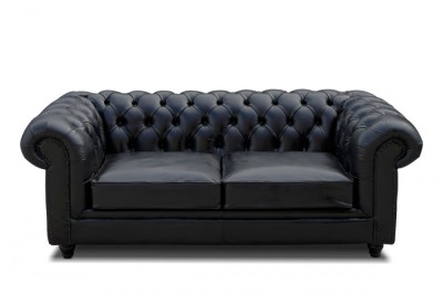 Canapea chesterfield din piele invechita ✔ model Short foto