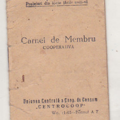 bnk div CENTROCOOP - Carnet de membru coooperativa 1953 - timbre