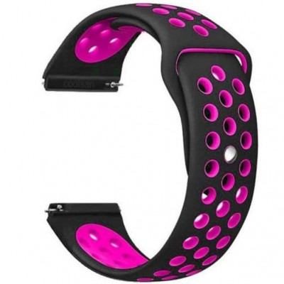 Curea ceas Smartwatch Samsung Galaxy Watch 46mm, Samsung Watch Gear S3, iUni 22 mm Silicon Sport Black-Pink foto
