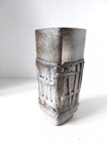 Vaza ceramica vintage Fat Lava Strelha GDR anii &#039;70, gri, 18cm inaltime