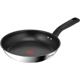 Tigaie Tefal Delicious, inductie, invelis antiaderent Titanium, indicator Thermo-Signal, maner nituit, inox, 24 cm, argintiu