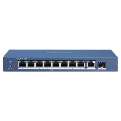 Switch 8 porturi Gigabit PoE, 1 port RJ45, 1 port SFP - HIKVISION DS-3E0510P-E foto