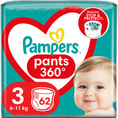 Scutece-chilotel Pampers Pants Jumbo Pack Marimea 3, 6-11 kg, 62 buc