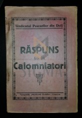 SINDICATUL PESCARILOR DIN DOLJ, RASPUNS UNOR CALOMNIATORI, CRAIOVA, 1928 foto