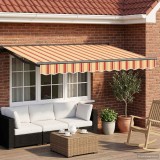 vidaXL Marchiza Retractabila Manuala cu LED-uri 3.5x2.5m Cadru Antracit Poliester Gradina
