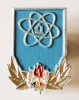 INSIGNA START SPRE VIITOR ALUMINIU VOPSIT 20/13 MM FARA CLASA IMPECABILA PIONIER PIONIERI PIONERESC ( CITITI DESCRIEREA ), Romania de la 1950