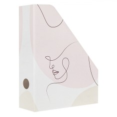 Suport Dosare și Reviste, Model Abstract, Dimensiuni 24x7.5x29.5cm, Ecru