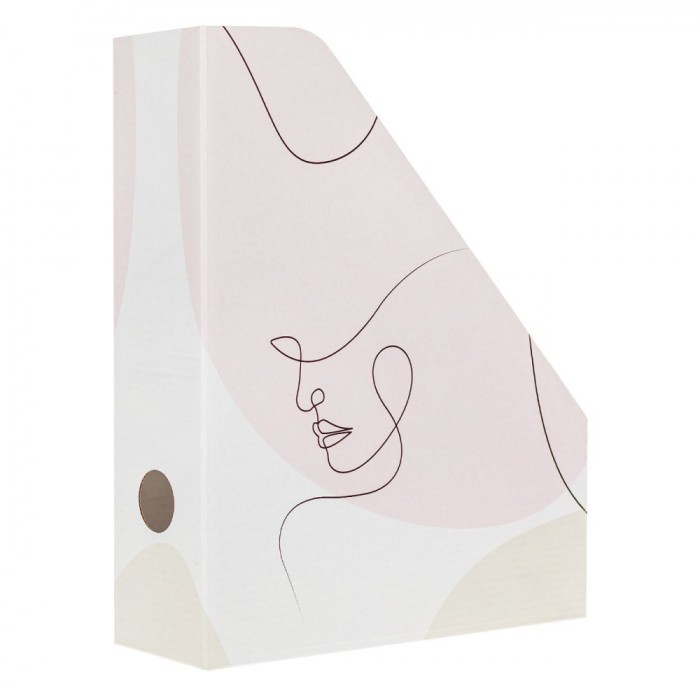 Suport Dosare și Reviste, Model Abstract, Dimensiuni 24x7.5x29.5cm, Ecru