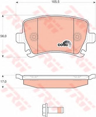 Set placute frana,frana disc AUDI A4 Avant (8ED, B7) (2004 - 2008) TRW GDB1622 foto