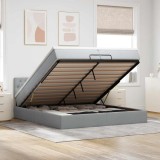 VidaXL Cadru de pat otoman cu saltele țesătură gri deschis 200x200cm 3312416