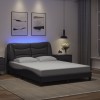 VidaXL Cadru de pat cu lumini LED, gri, 120x200 cm, piele ecologică 3213923