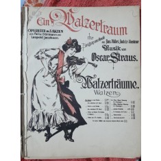 Walzertraume, vals - dupa motive din opereta Ein Walzertraum de Oscar Straus partitura pentru pian