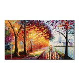 Tablou GIGANT pictat manual dormitor, living - O seara linistita (3) - 120x70cm ulei pe panza in cutit efect 3D, Magistral