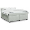 VidaXL Pat box spring cu saltea, gri deschis, 180x200 cm, catifea 3288690