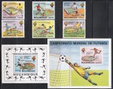 Mozambic 1981 - Cupa Mondială de fotbal, Spania - Stadioane, Serie + 2 Colite, NDT + Bloc NDT, SET COMPLET, 4 POZE, MNH