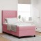 vidaXL Pat cu boxă spring LED și saltea Argyle Roz 90 x 200 cm Catifea 3343801