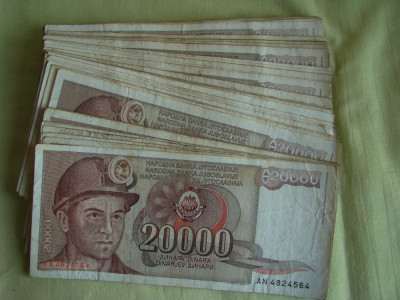 20000 dinari 1987 IUGOSLAVIA - Lot de 30 bucati foto